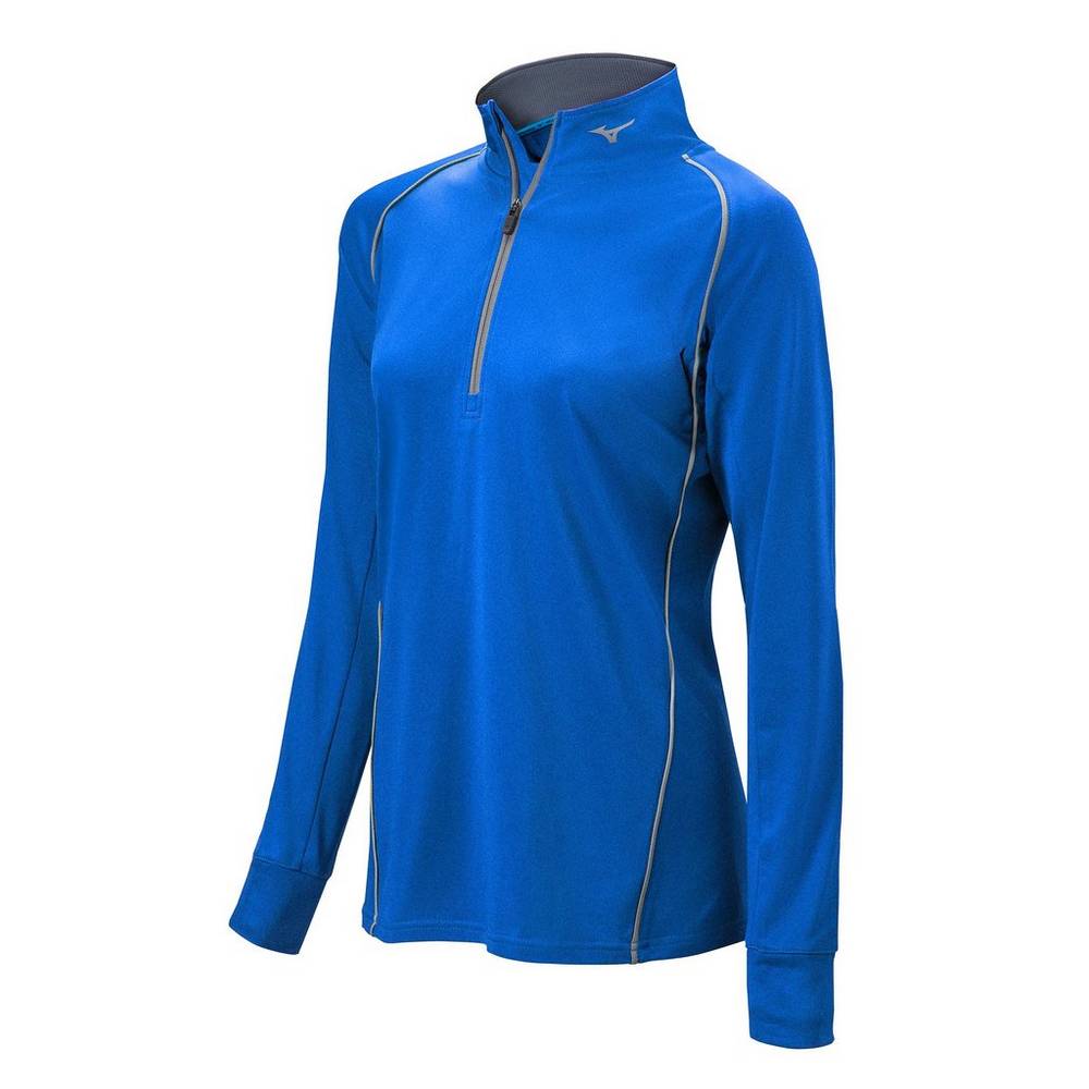 Damske Pulóver Mizuno Comp 1/2 Zip Long Sleeve Kráľovská Modrá Vypredaj SKFN70149